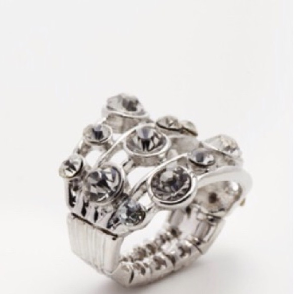Chunky Crystal Five Band Ring